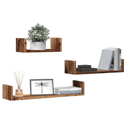 Mensole parete 3pz legno - mensole,