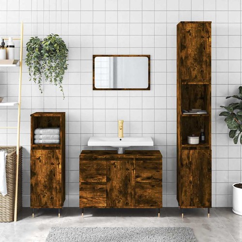 Armadietto bagno rovere fumo - bagno,
